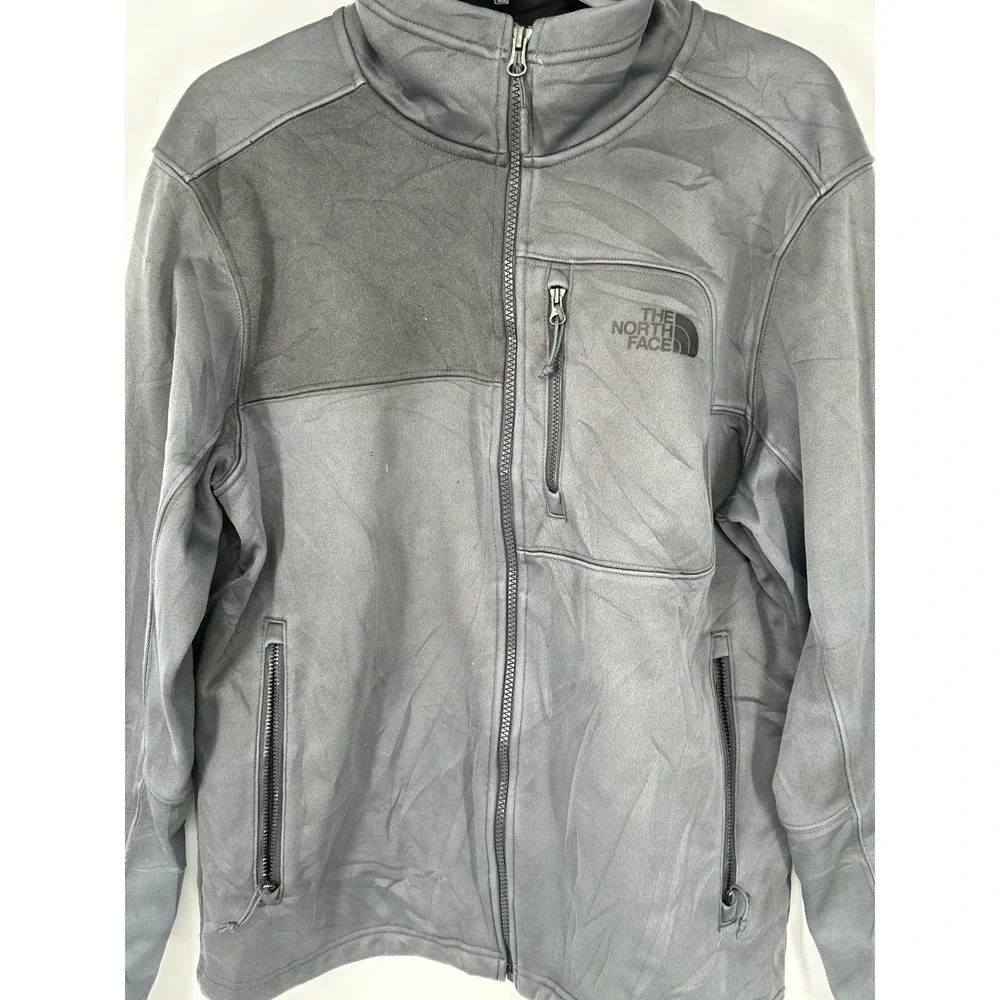 The North Face Apex Barrier‎ Windwall Jacket Men's M Grey Fleece Lined Full Zip